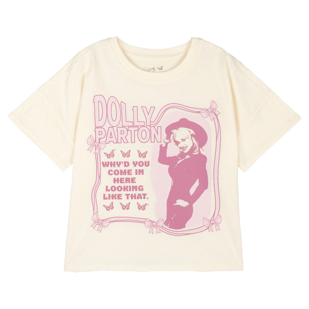 Dolly Parton Matching Family Graphic Short Sleeve T-Shirt Bone White