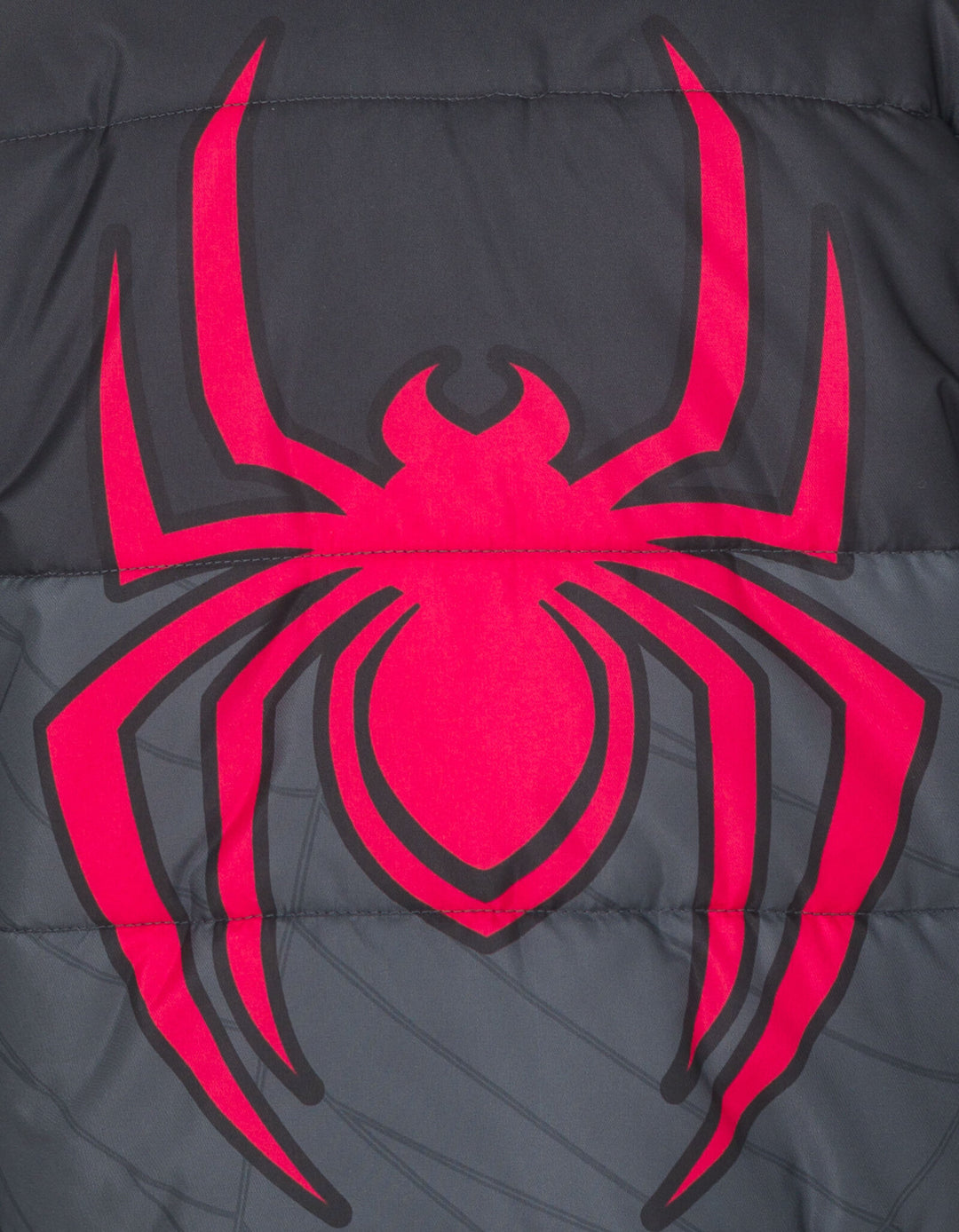 Marvel Spider-Verse Miles Morales Boys' Hooded Zip-Up Puffer Jacket Black