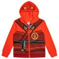 LEGO Ninjago Boys' Cosplay Fleece Zip-Up Hoodie Ninja Kai Red