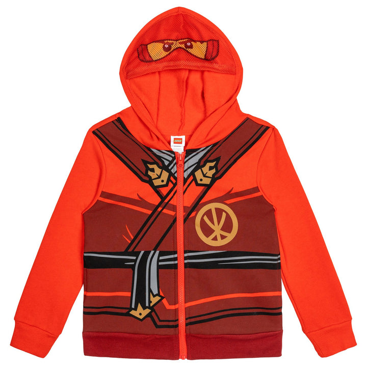 LEGO Ninjago Boys' Cosplay Fleece Zip-Up Hoodie Ninja Kai Red