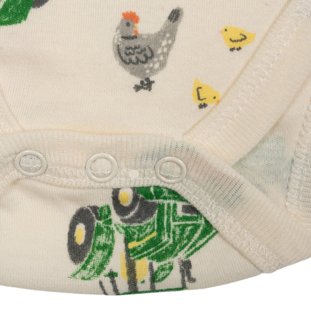 John Deere Baby Boys' 2-Piece Bodysuit and Overalls Set Khaki Cream
