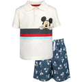 Disney Mickey Mouse Boys' 2-Piece Polo Shirt and Shorts Set Tusk Blue