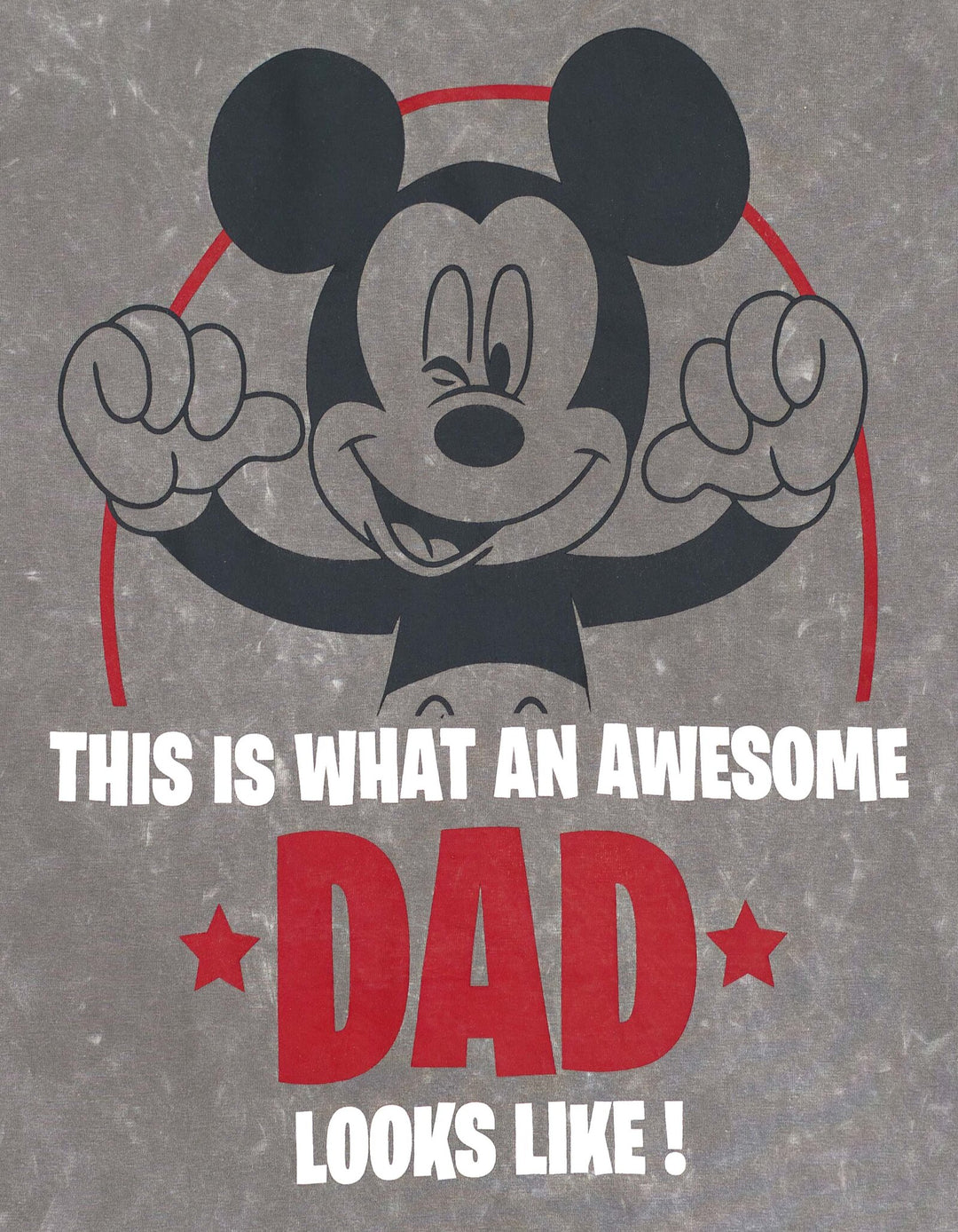 Disney Mickey Mouse Men's Father's Day T-Shirt Mineral Grey
