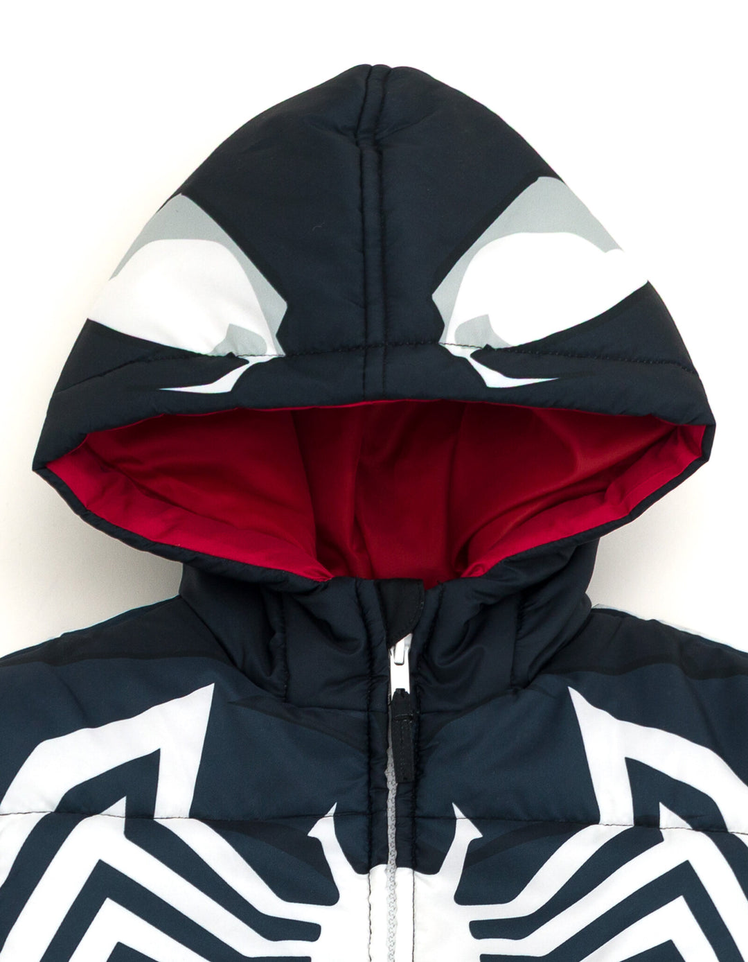 Marvel Spider-Verse Miles Morales Boys' Hooded Zip-Up Puffer Jacket Man Black