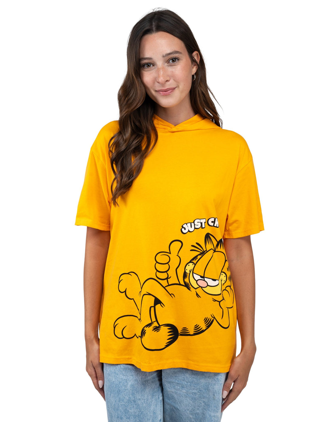 Garfield Adult Men or Women Cosplay Hooded T-Shirt Vivid Orange