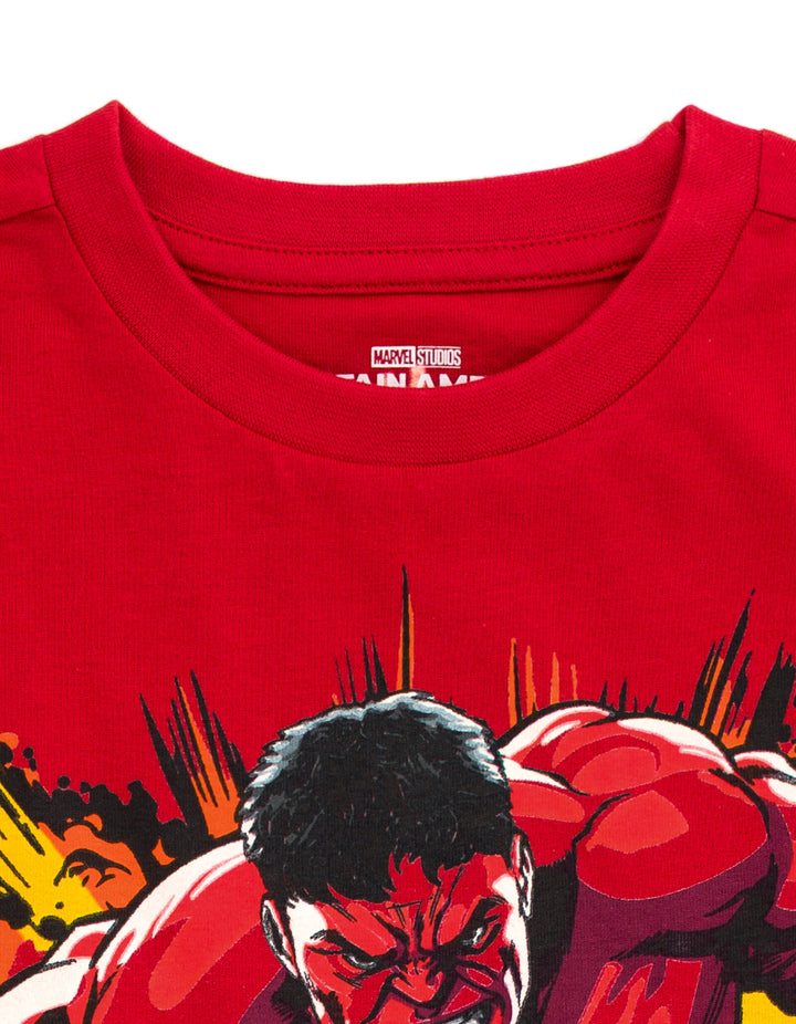 Captain America Red Hulk Boys' Cosplay Short Sleeve T-Shirt Action