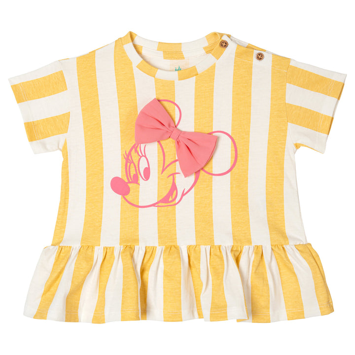 Minnie Mouse Baby Girls' 2-Piece Tee and Bubble Shorts Set Yellow