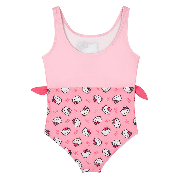 Hello Kitty Girls' Sleeveless One Piece Bathing Suit Blush