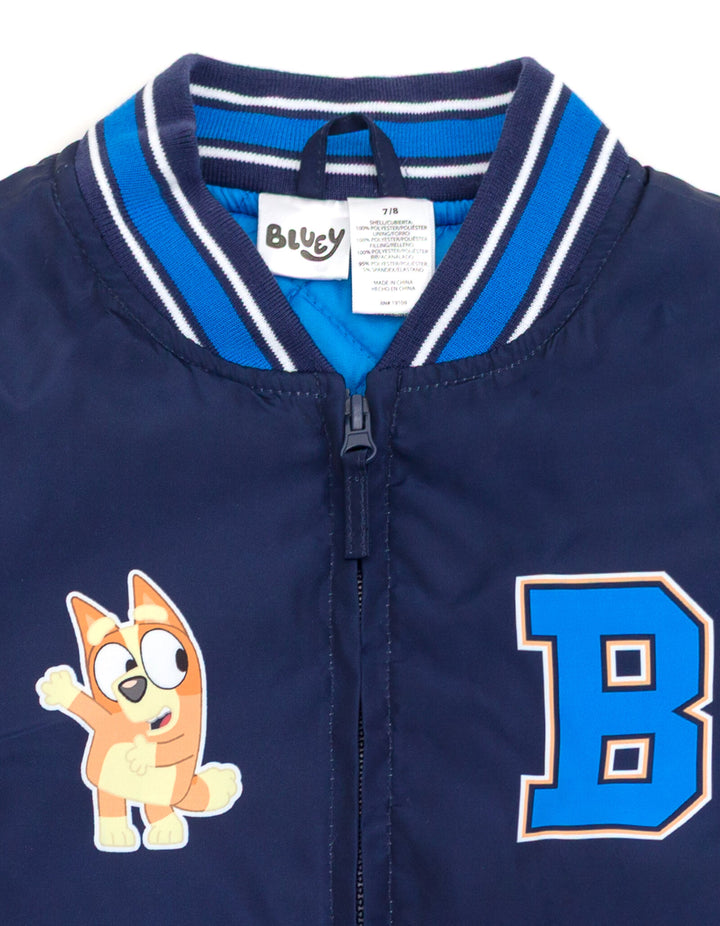 Bluey Boys' Varsity Bomber Jacket Bingo Navy