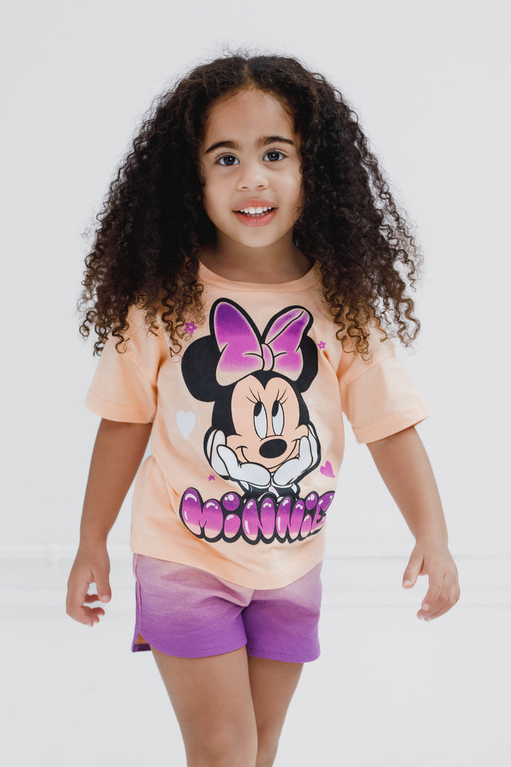 Minnie Mouse Girls' 2-Piece T-Shirt and Shorts Set Ombre Purple