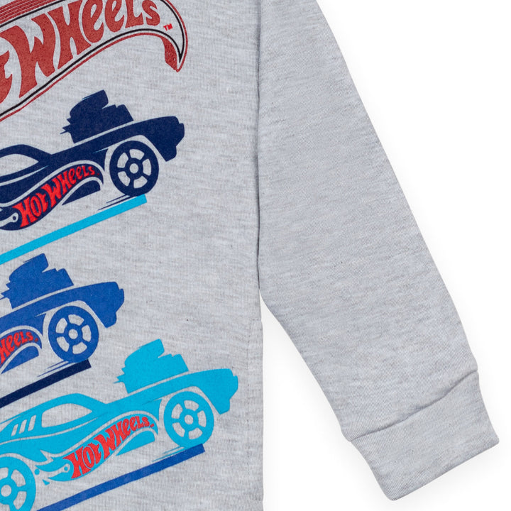 Hot Wheels Toddler Boys' Fleece Hooded Sweatshirt Heather Grey Cars