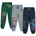 Avengers Marvel Comics Boys' 3-Pack Fleece Jogger Pants Grey Navy Green
