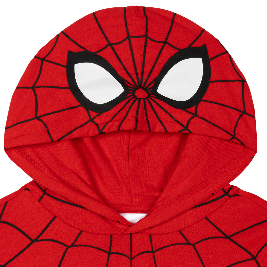 Marvel Spider-Man Adult Men or Women Cosplay Hooded T-Shirt Red Blue
