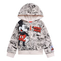 Disney Mickey Mouse Boys' Fleece Zip-Up Hoodie Beige Comic