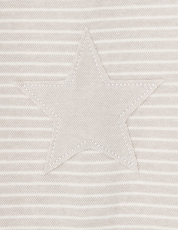 Cozeeme Baby Boy or Girl Footed Sleep N Play Beige Star Stripe