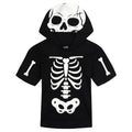 imagikids Cosplay Hooded T-Shirt Skeleton Black White