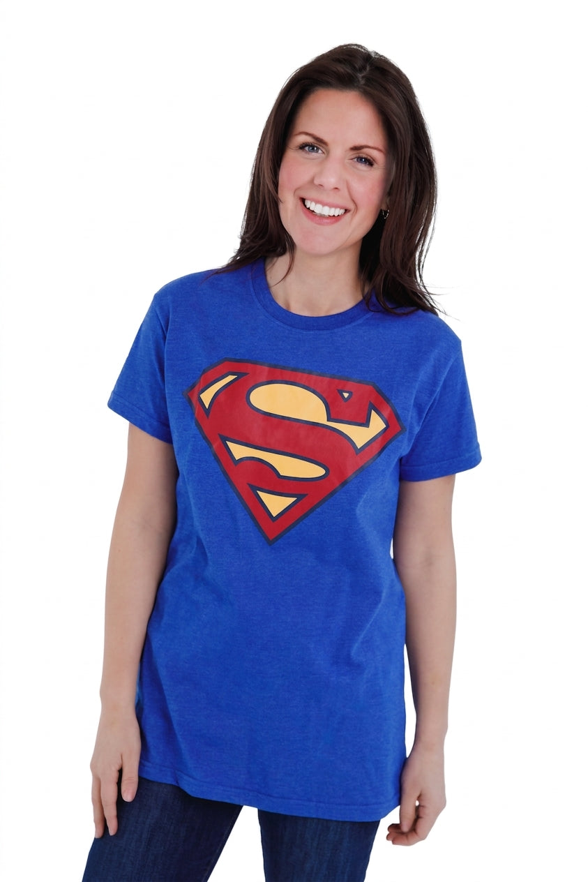 DC Comics Justice League Superman Women's Cosplay T-Shirt Victoria Blue