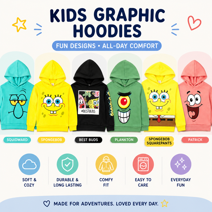 Nickelodeon SpongeBob SquarePants Patrick Boys' Fleece Pullover Hoodie Pink