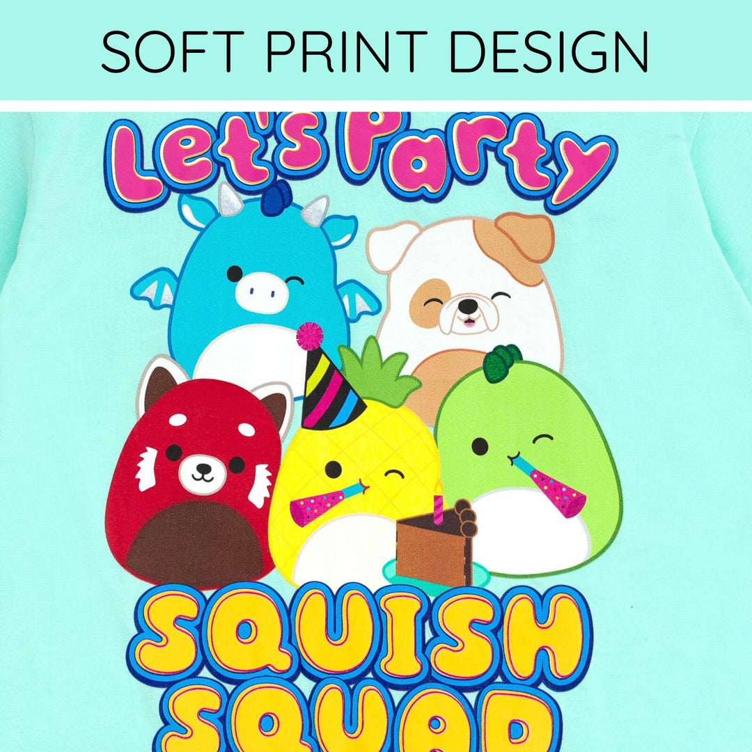 Squishmallows Girls' Birthday Short Sleeve T-Shirt Aruba Blue
