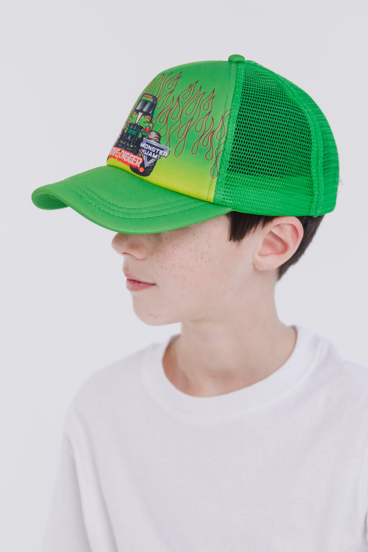 Monster Jam Grave Digger Matching Family Strapback Baseball Cap Green