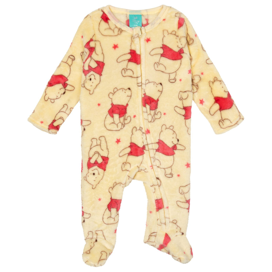 Disney Winnie the Pooh Baby Fleece Footed Sleep N' Play Cream Pink