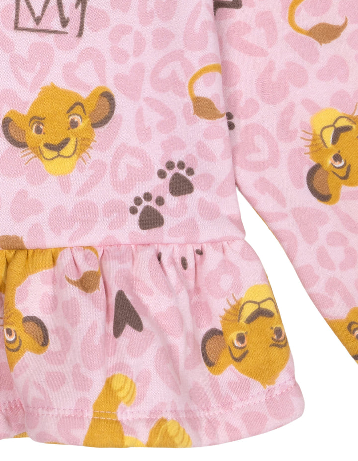 Disney Lion King Simba Girls' Fleece 2-Piece Sweatshirt and Pants Set Blush Pink