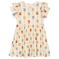 Harry Potter Girls' Short Sleeve Flare Dress White Crest Print