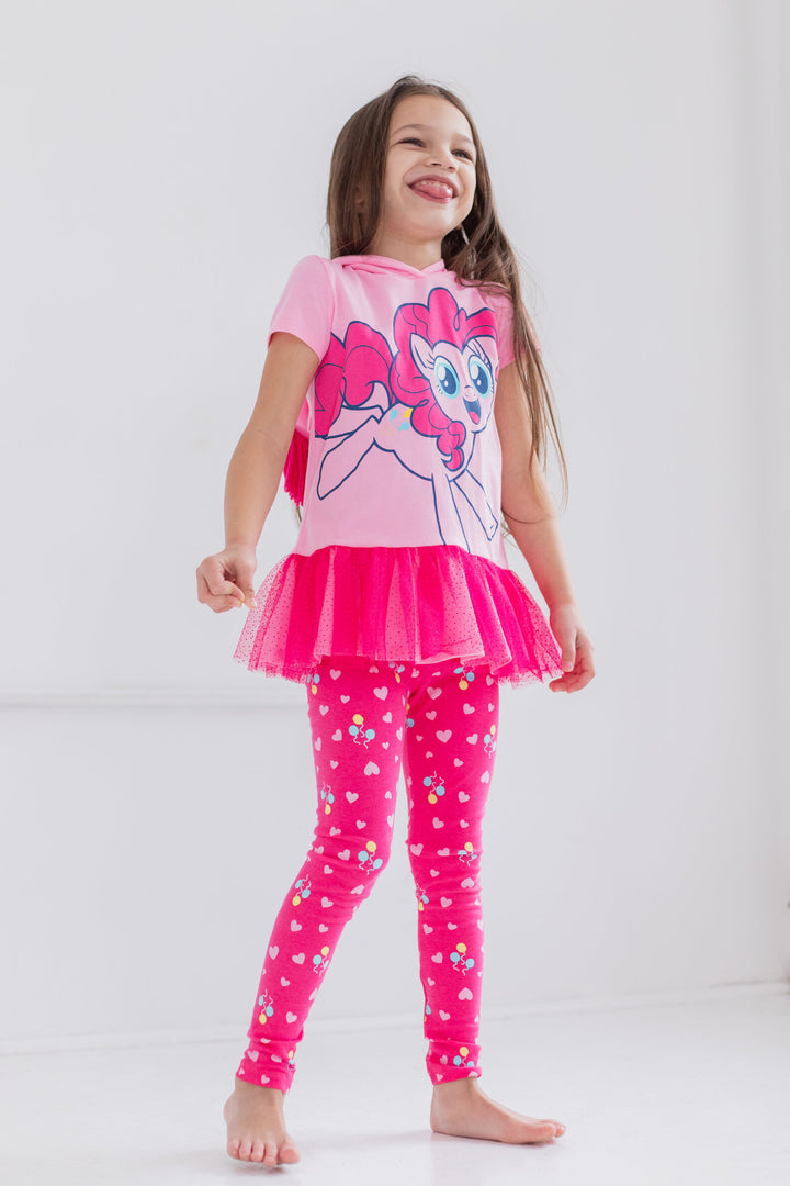 My Little Pony Pinkie Pie Cosplay 2-Piece Hooded T-Shirt and Leggings Set Pink