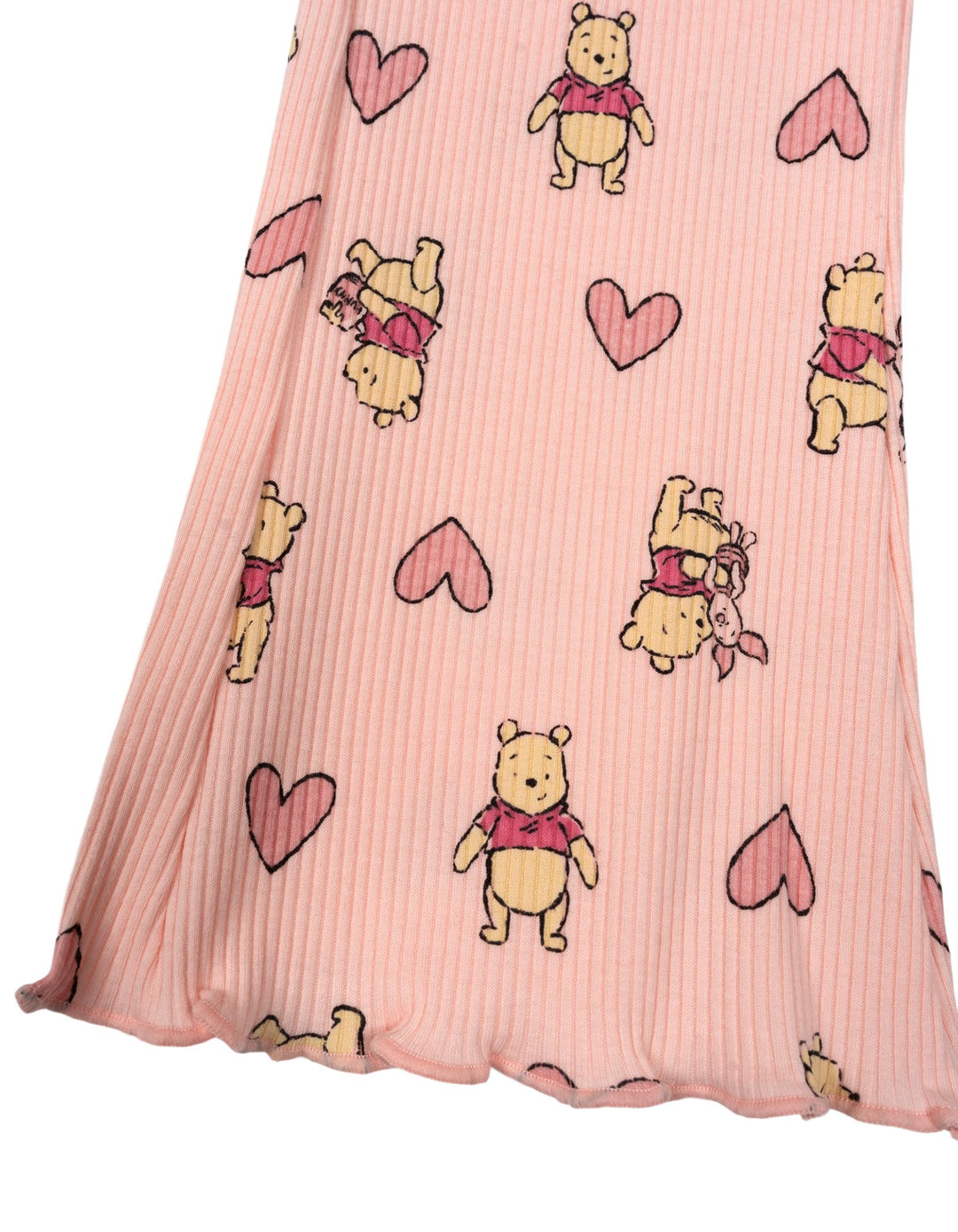 Disney Winnie the Pooh Girls' Ribbed Long Sleeve Tee and Pants Set Pink Heart