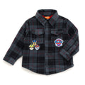 Paw Patrol Toddler Boys' Faux Shearling Shacket Chase Marshall Plaid
