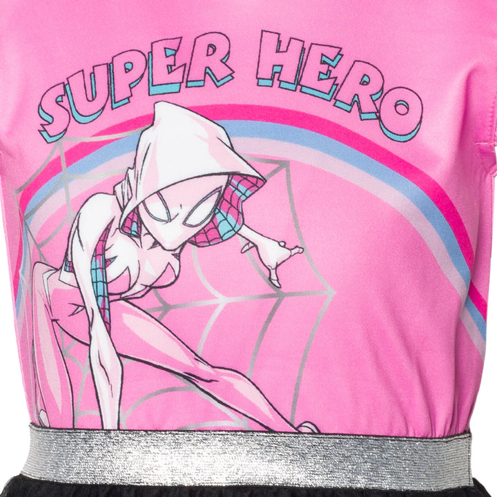 Marvel Ghost-Spider Girls' Cosplay Hooded Tutu Dress Ghost Pink
