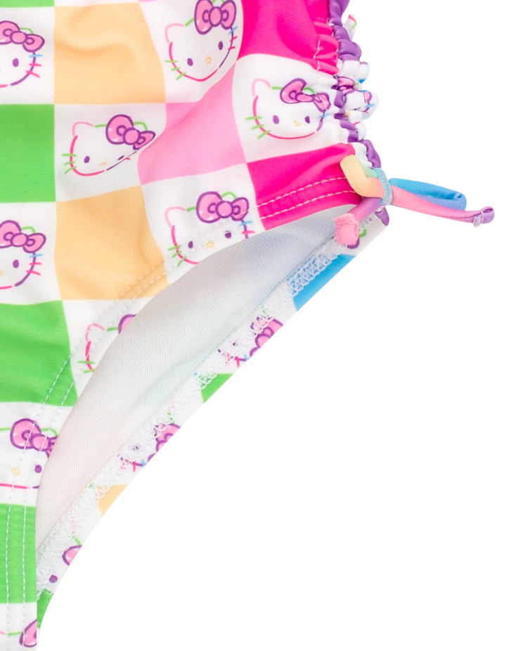 Hello Kitty Girls' Sleeveless One Piece Bathing Suit Checker