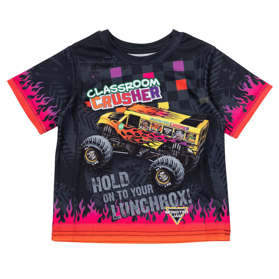 Monster Jam Classroom Crusher Boys' Athletic Short Sleeve T-Shirt Grey