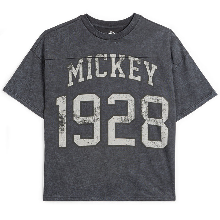 Disney Mickey Mouse Men's Football T-Shirt Washed Black