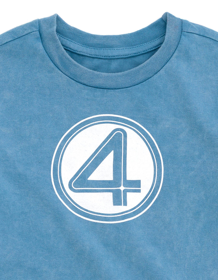 Marvel Fantastic Four Boys' Cosplay Short Sleeve T-Shirt Wash Blue 4