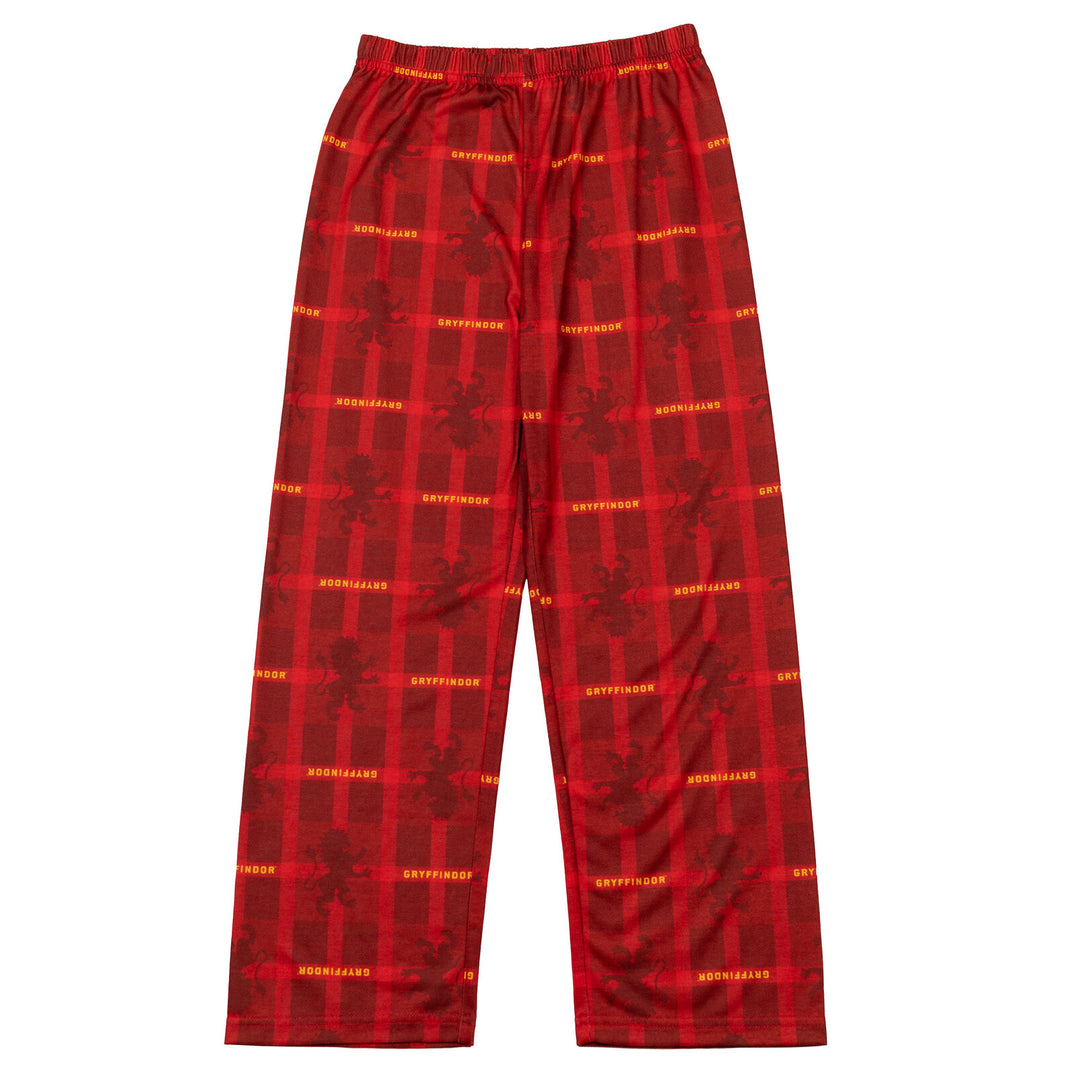Harry Potter Gryffindor 2-Piece Long Sleeve Pajama Top and Pants Set Red Gold