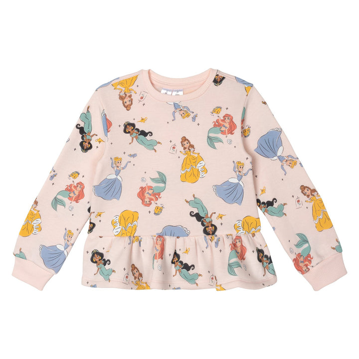 Disney Princess Girls' Fleece Sweatshirt and Pants Set Pink