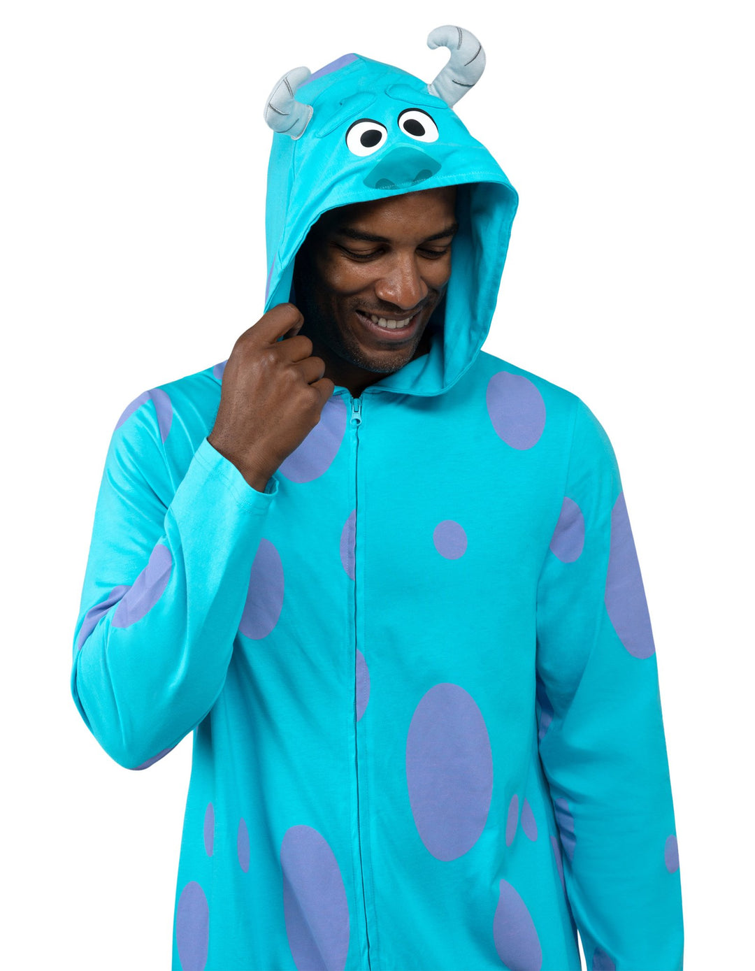 Monsters Inc. Sulley Men's Cosplay Hooded One Piece Teal Blue