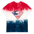 DC Comics Justice League Superman Men's July 4th T-Shirt Blue Tie Dye