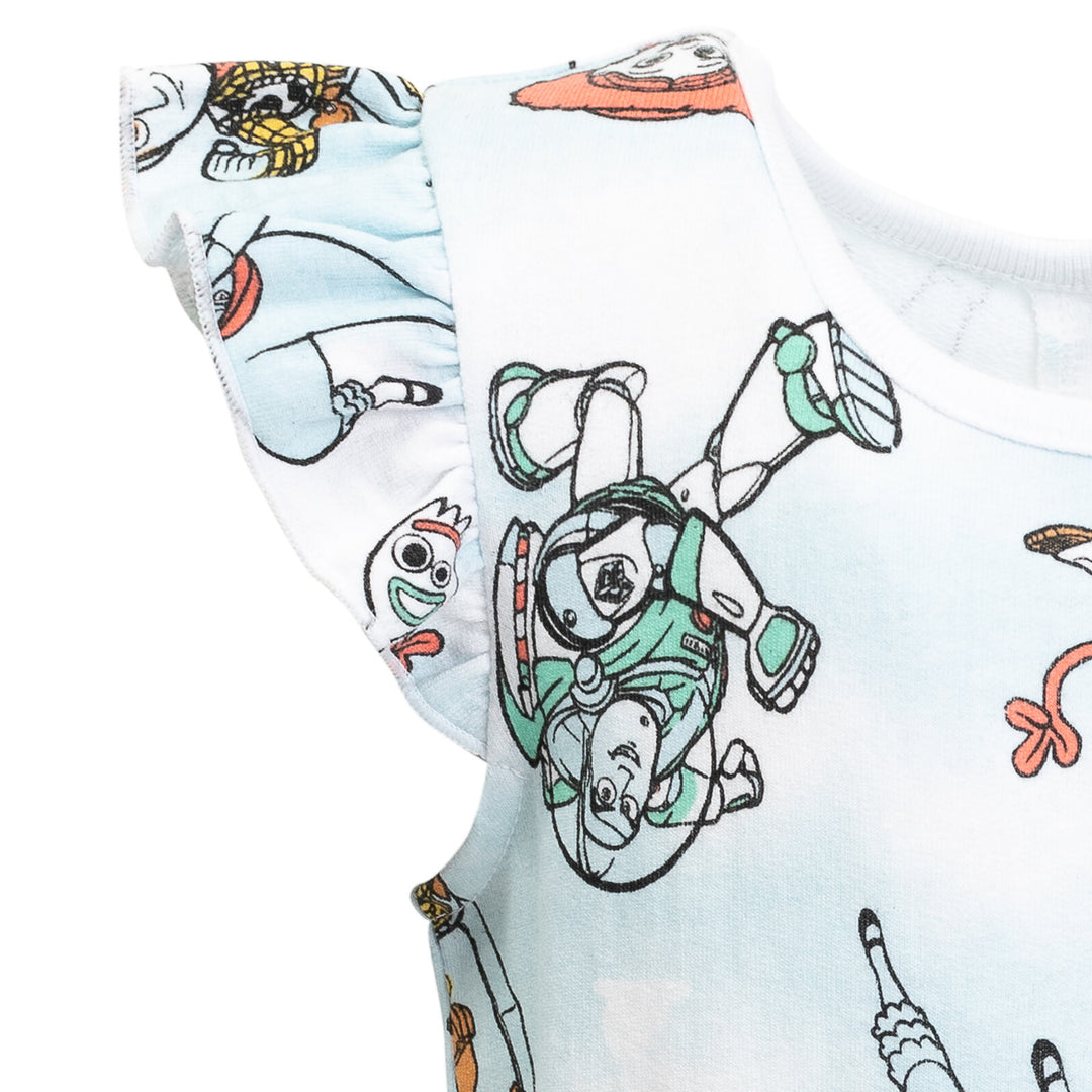 Disney Toy Story Girls' Sleeveless Skater Romper Light Blue