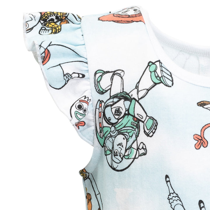 Disney Toy Story Girls' Sleeveless Skater Romper Light Blue