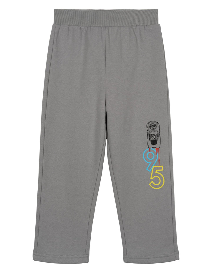 Cars Lightning McQueen Boys' Fleece 2-Piece Sweatshirt and Pants Set Black Grey