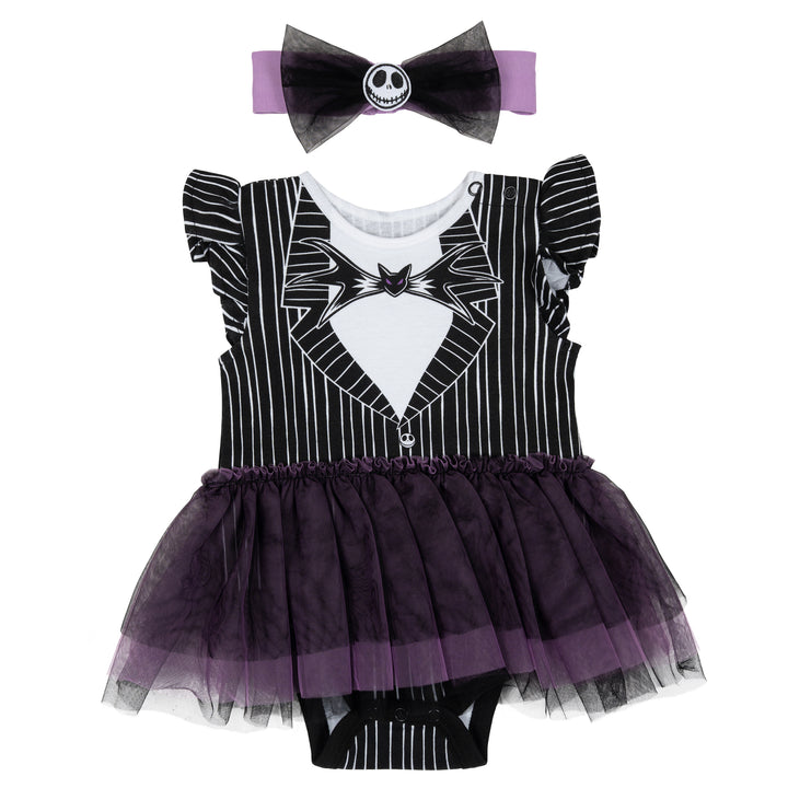 Nightmare Before Christmas Jack Skellington Baby Girls' Black Pinstripe