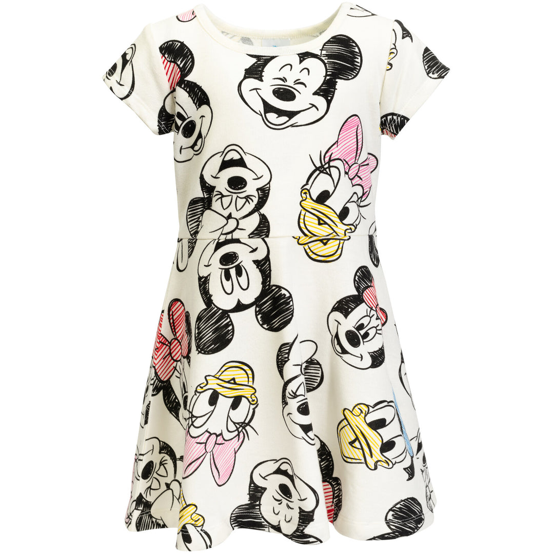 Disney Mickey Mouse & Friends Girls' Skater Dress and Scrunchie Set Tusk