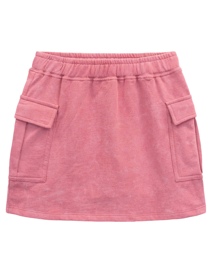 DC Comics Justice League Supergirl Girls' Cropped 2-Piece T-Shirt and Skort Set Pink Wash