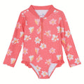 Dreamwave Girls' One Piece Bathing Suit Pink Floral