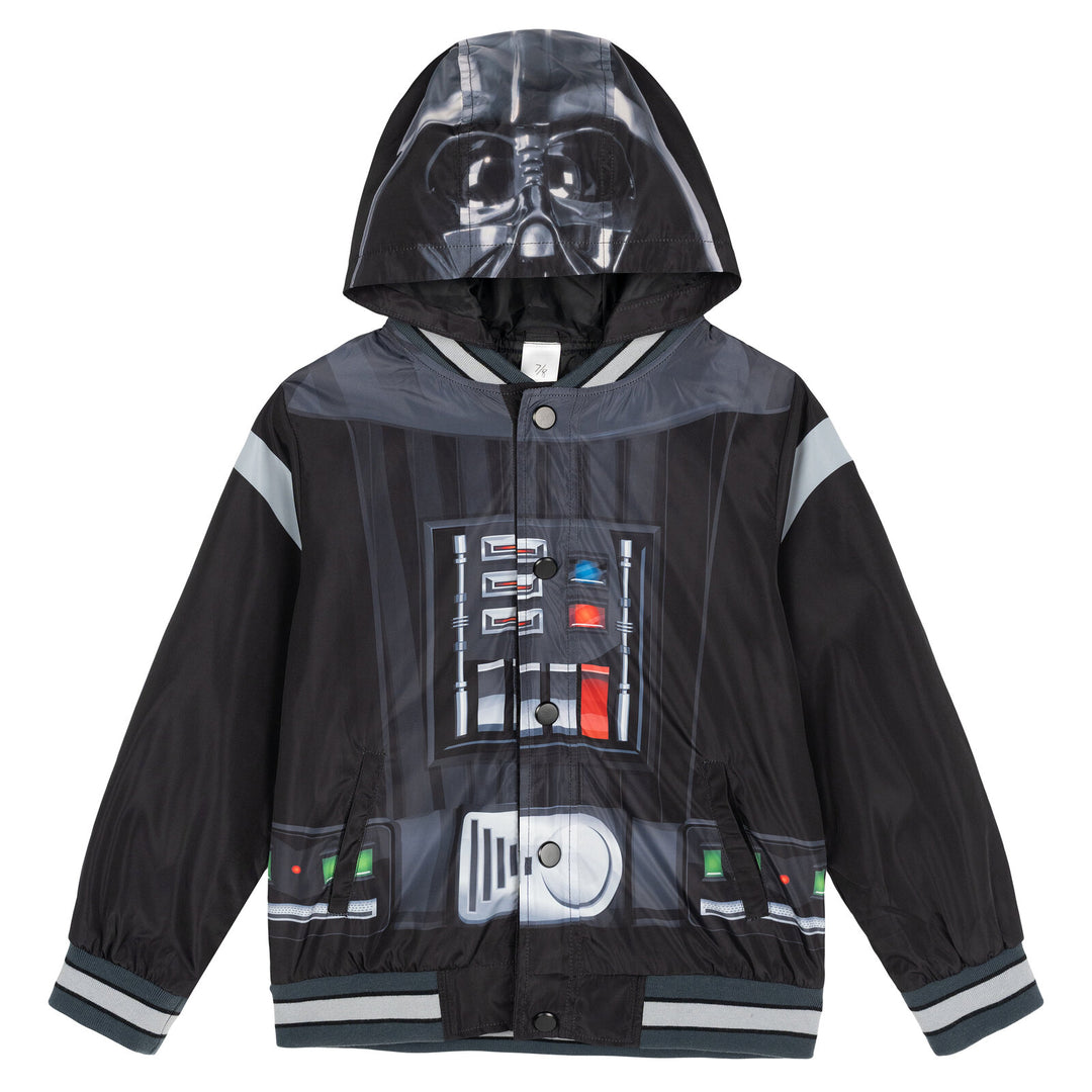 Star Wars Darth Vader Boys' Cosplay Hooded Bomber Jacket Black