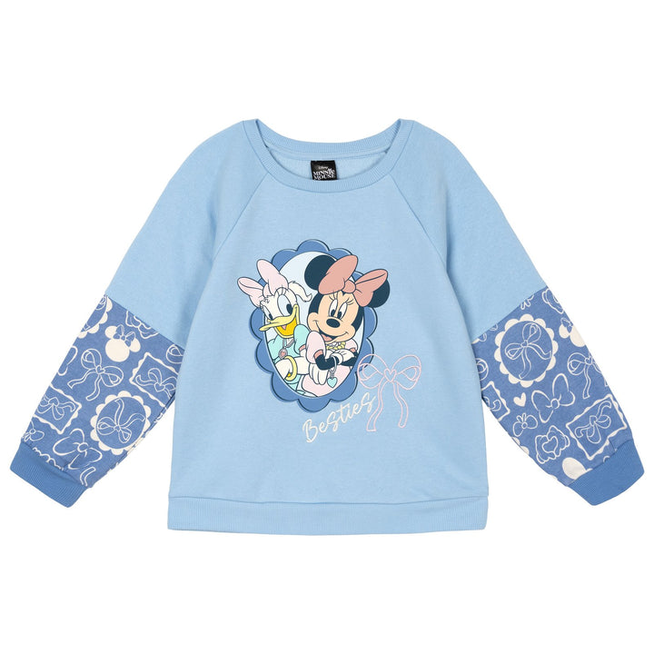 Minnie Mouse Girls' 2-Piece Fleece Sweatshirt and Leggings Set Daisy Blue