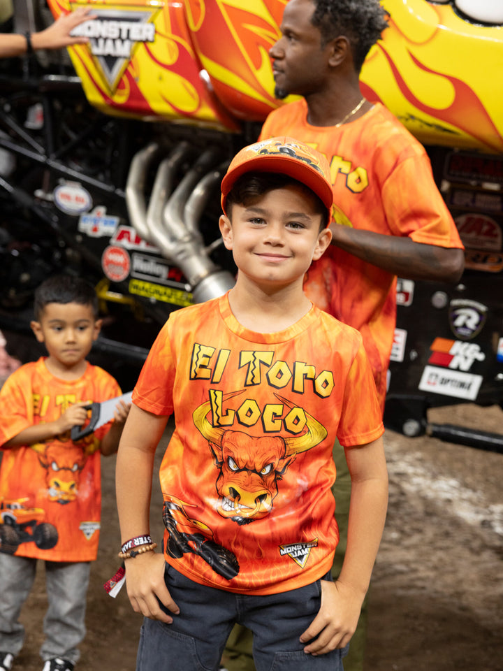 Monster Jam El Toro Loco Boys' Athletic Short Sleeve T-Shirt Flame