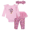 Minnie Mouse Baby Girls' Bodysuit and Tutu Leggings Set Pink Leopard